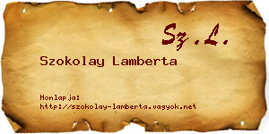Szokolay Lamberta névjegykártya